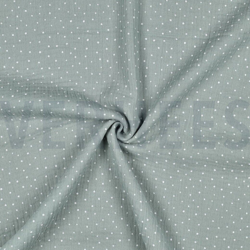 Verhees Textiles Double gauze, Little dots, palat Mint