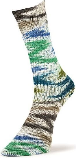 Laines du Nord Summer Socks Fancy 130 sini-ruskeakirjava