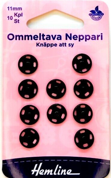 Hemline Ommeltava neppari 11 mm, 10 kpl