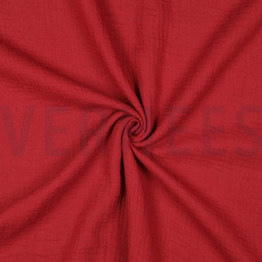 Verhees Textiles Double gauze, yksiväriset Bordeaux