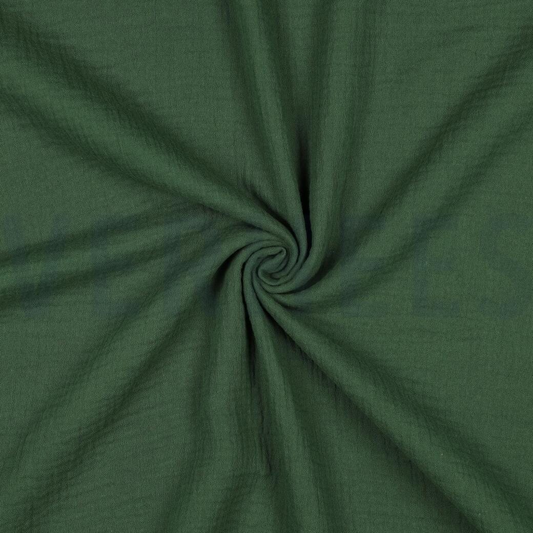 Verhees Textiles Double gauze, yksiväriset Dark green