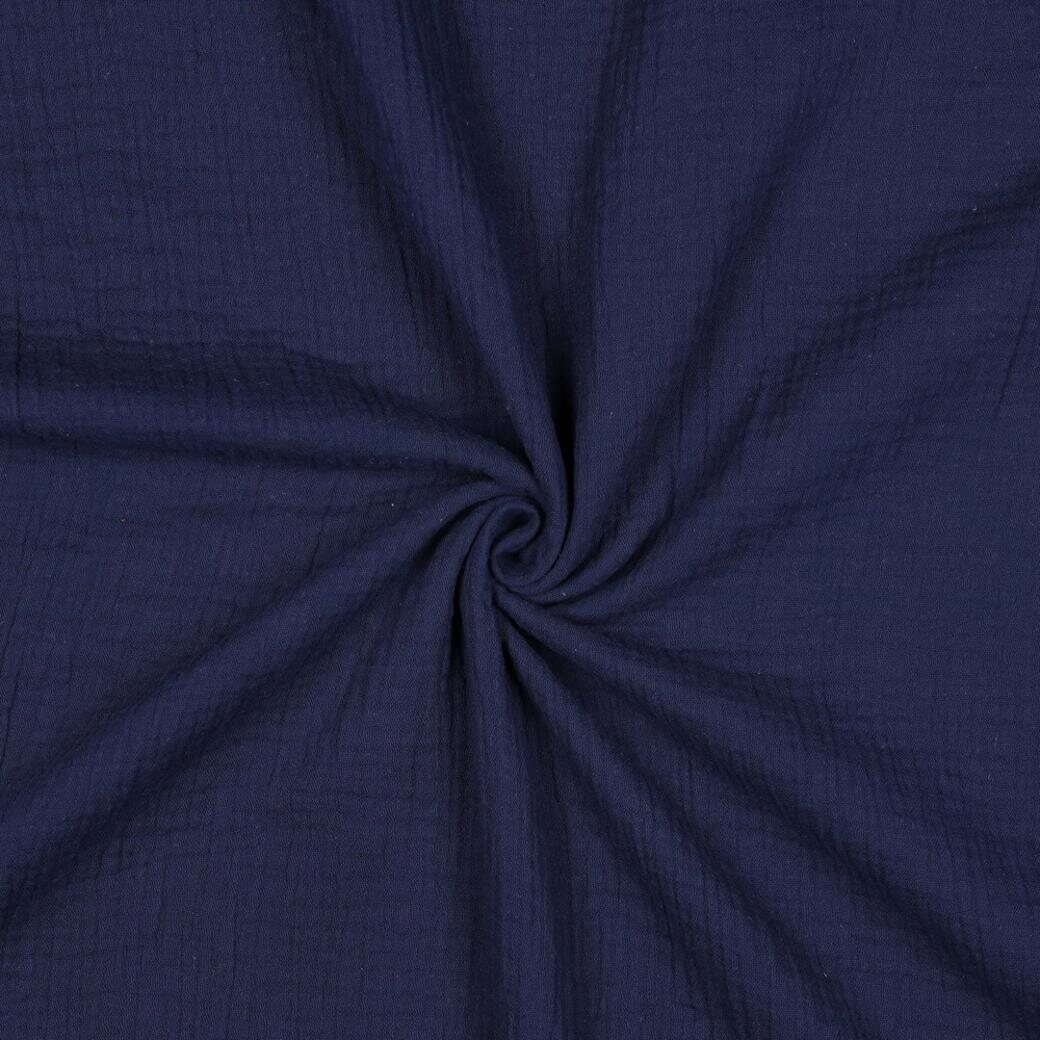 Verhees Textiles Double gauze, yksiväriset Navy