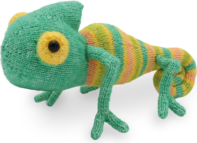 Neulotut hahmot Casper Chameleon