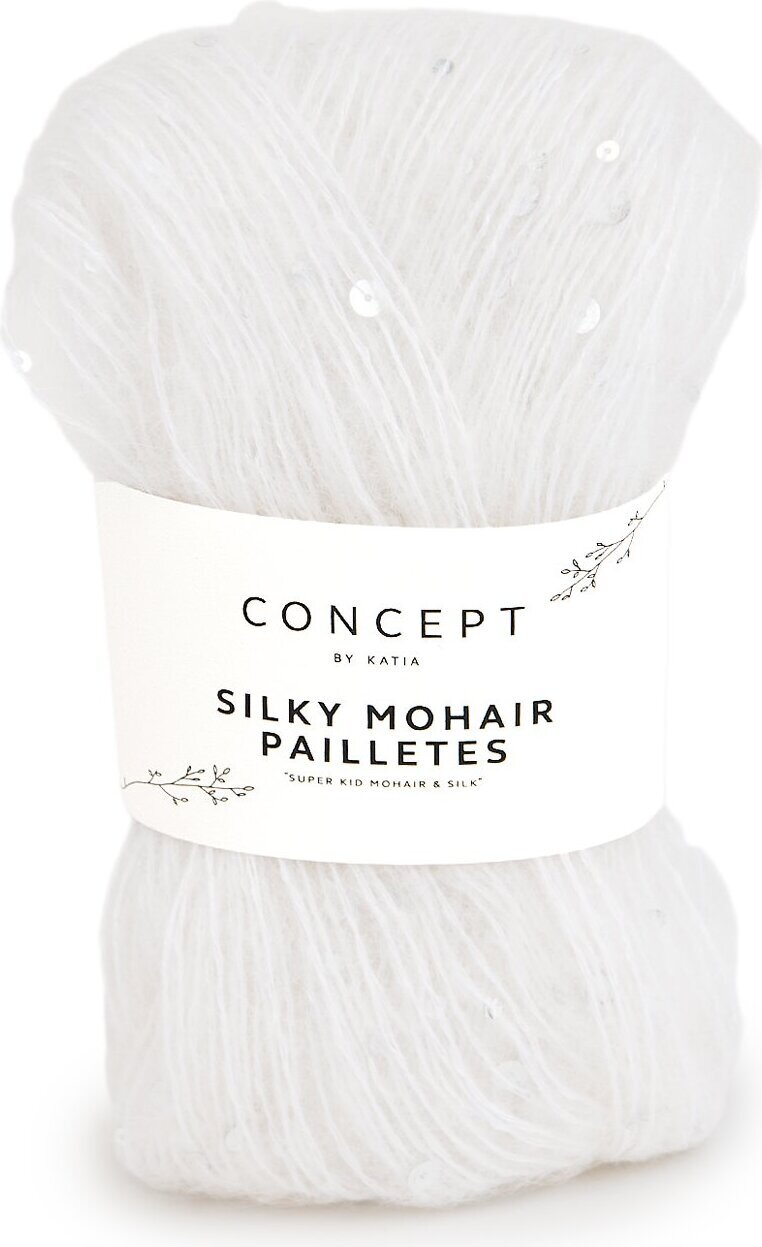 Concept by Katia Silky mohair pailletes 200 white
