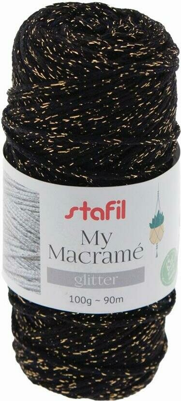 Macrame glitter Musta-kulta