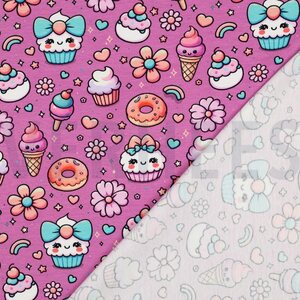 Verhees Textiles Jersey digital food, pinkki