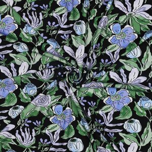 Verhees Textiles Viscose jersey digit. Flowers black