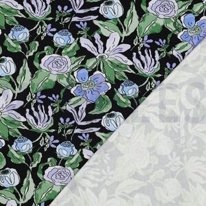 Verhees Textiles Viscose jersey digit. Flowers black