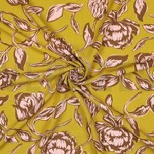Verhees Textiles Lenzing ecovero, Flowers okra