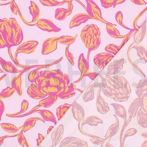 Verhees Textiles Lenzing ecovero, Flowers pinkki