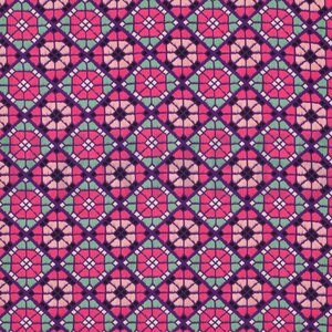 Verhees Textiles Lenzing ecovero, Digital geometric, fuksia