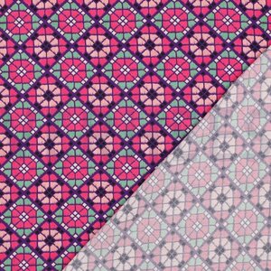Verhees Textiles Lenzing ecovero, Digital geometric, fuksia