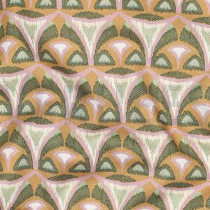 Verhees Textiles Canvas digital abst. mauve-okra