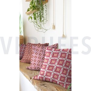 Verhees Textiles Canvas digital abst. mauve-okra