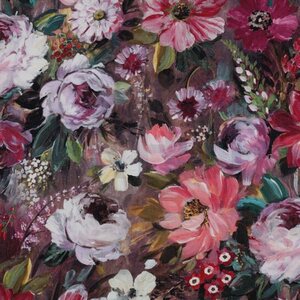 Verhees Textiles Canvas digital flowers, mauve