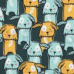 Verhees Textiles Jersey Dogs, tummanvihreä, pala 1m