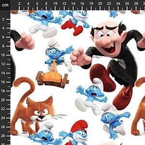 Stof Smurffit, run white, pala 1 m