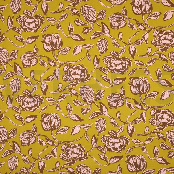 Verhees Textiles Lenzing ecovero, Flowers okra