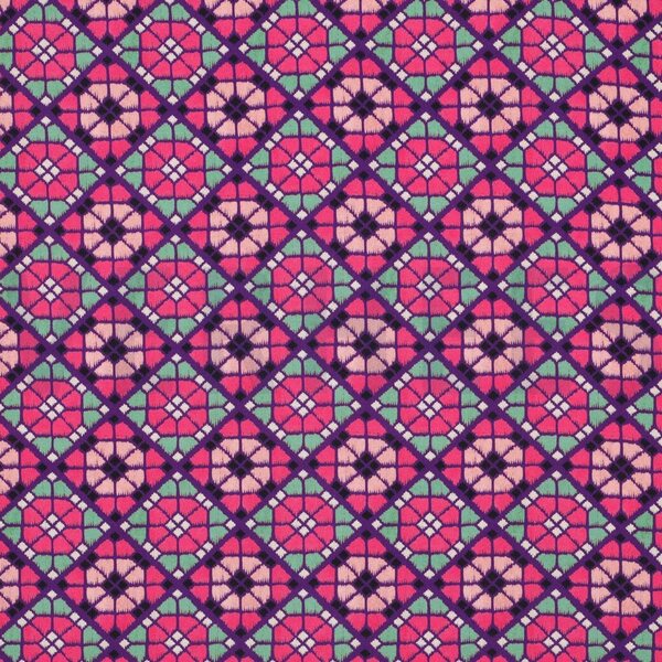 Verhees Textiles Lenzing ecovero, Digital geometric, fuksia