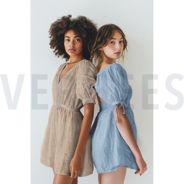 Verhees Textiles Yarn dyed stripes, Light blue