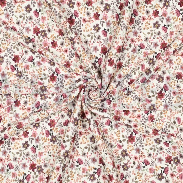 Verhees Textiles Digital flowers, bordeaux